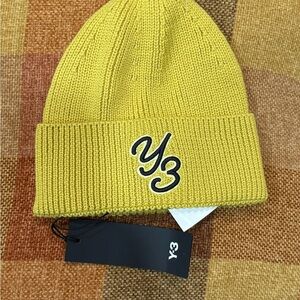 Adidas Y-3 Yohji Yamamoto Y3 Ribbed Fold Up Cuff Beanie Wonder Yellow Blk IP1856